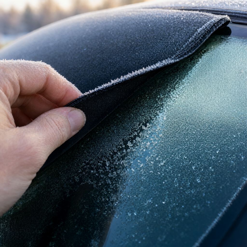 FrostPeel Magnetic Windshield Cover — No More Ice Scraping — detail