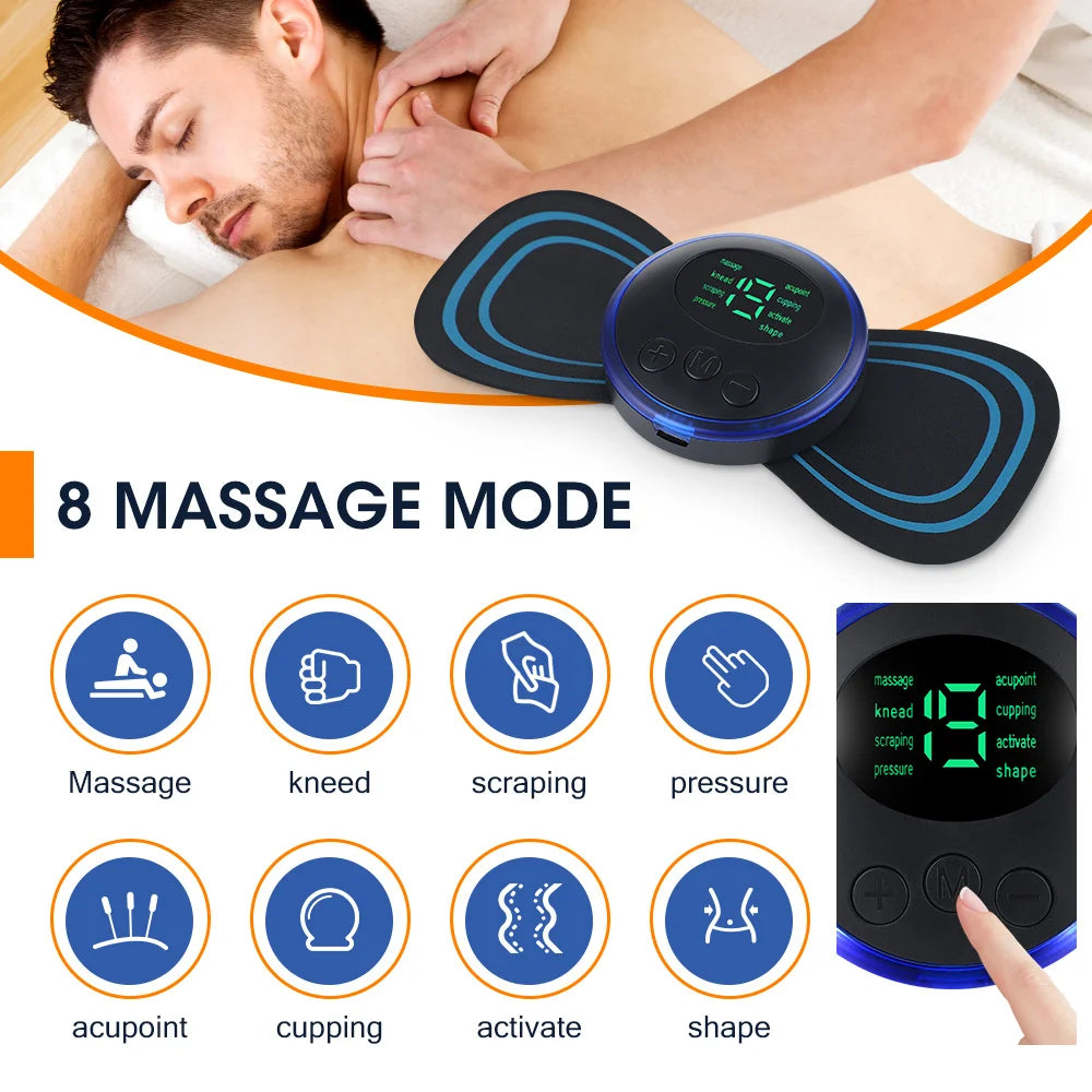 Portable EMS Neck Massager — Cordless Pain Relief