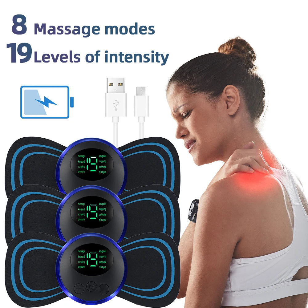 Portable EMS Neck Massager — Cordless Pain Relief