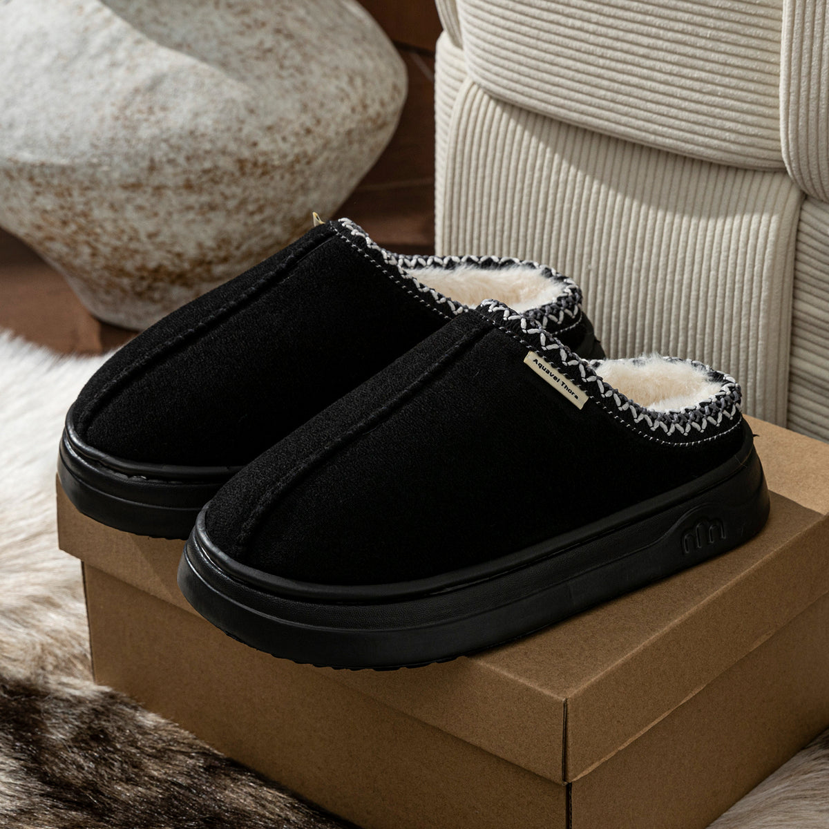Fuzzy House Shoes — Warm Winter Slippers, Couples