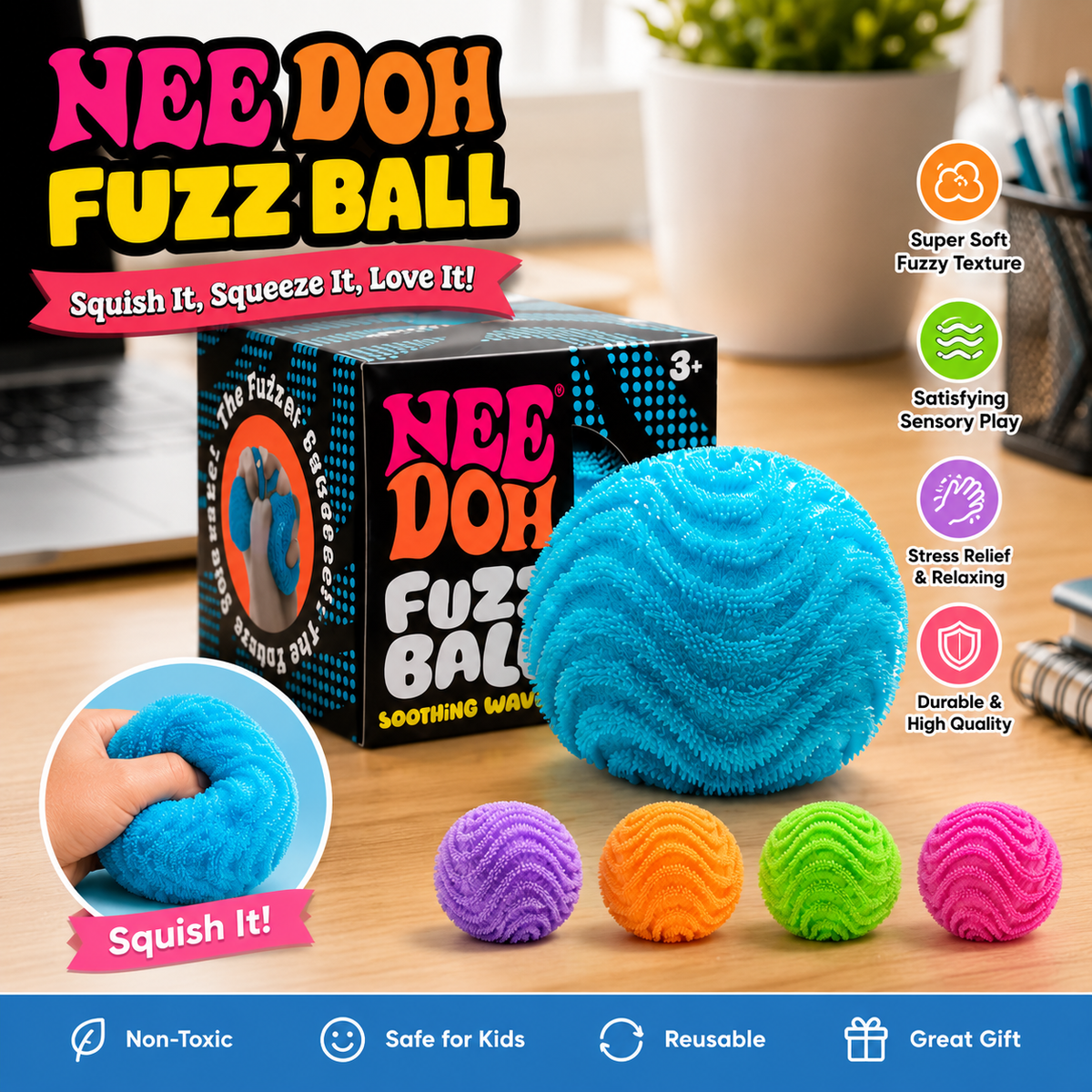 Fuzzy Fidget Ball — Blind Box Sensory Stress Toy