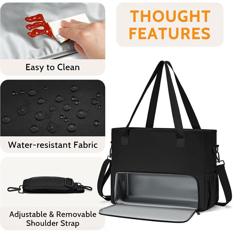 2-in-1 Insulated Lunch & Laptop Tote — Waterproof, Fits