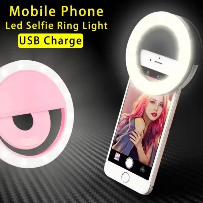 Phone Ring Light — Tripod, 3 Modes, Rechargeable