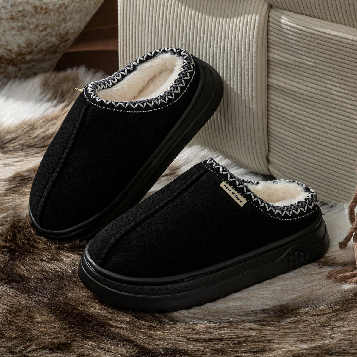 Fuzzy House Shoes — Warm Winter Slippers, Couples