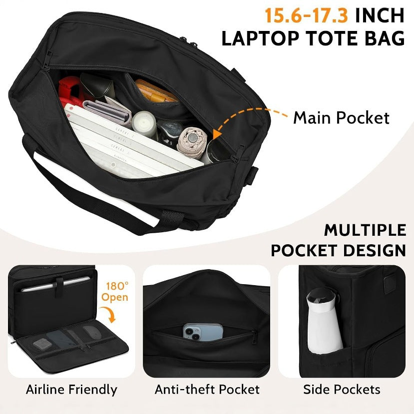 2-in-1 Insulated Lunch & Laptop Tote — Waterproof, Fits