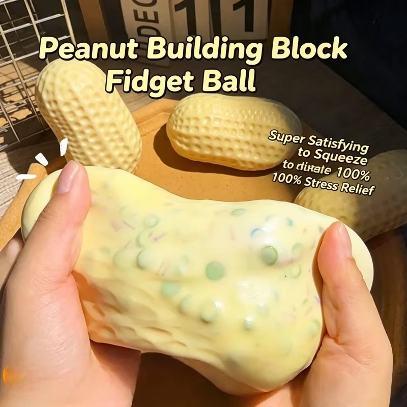 ASMR Peanut Squishy — Crunchy Soft Squeeze Sensory Toy