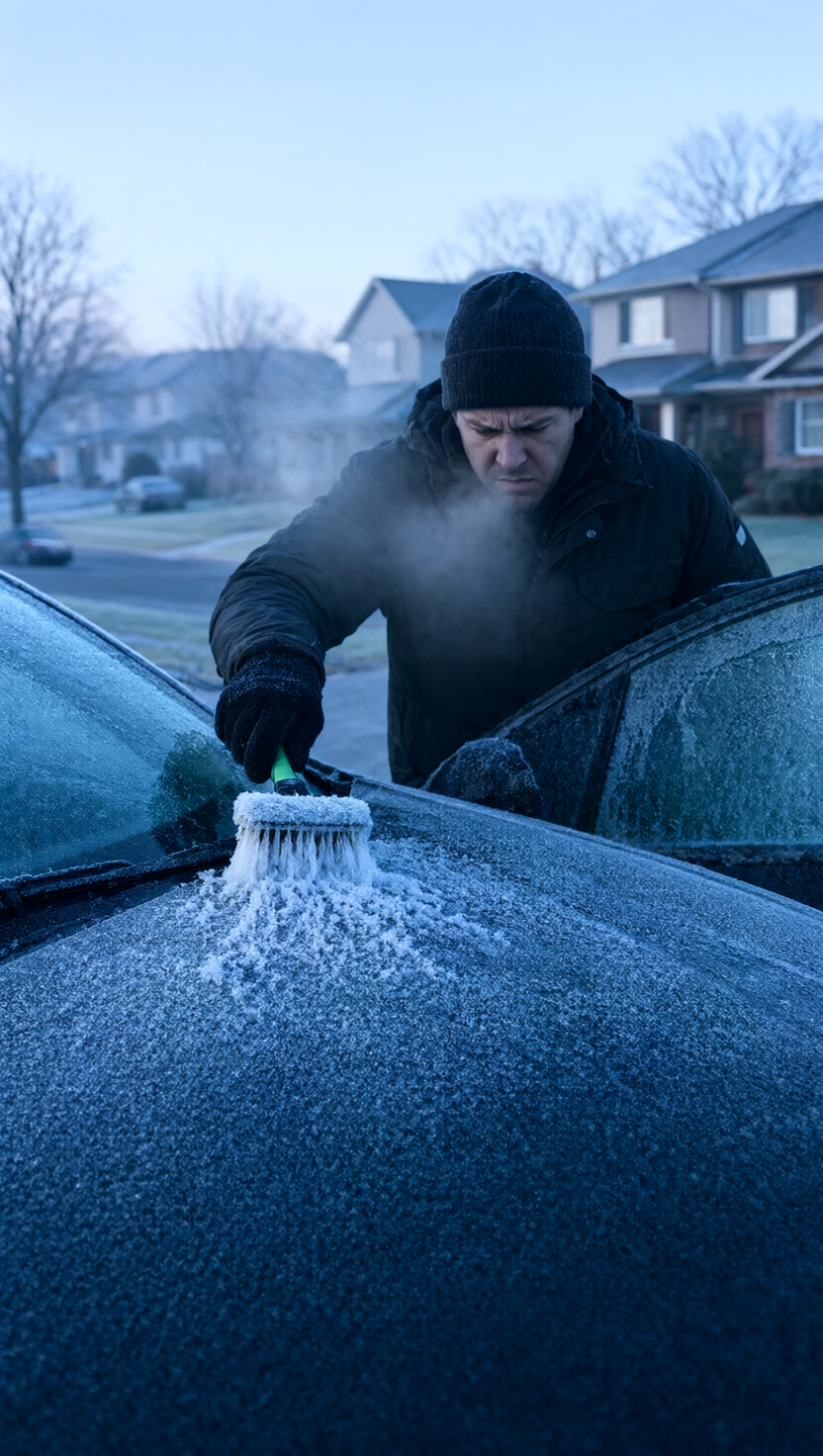 FrostPeel fp2 problem frozen car — magnetic windshield frost cover