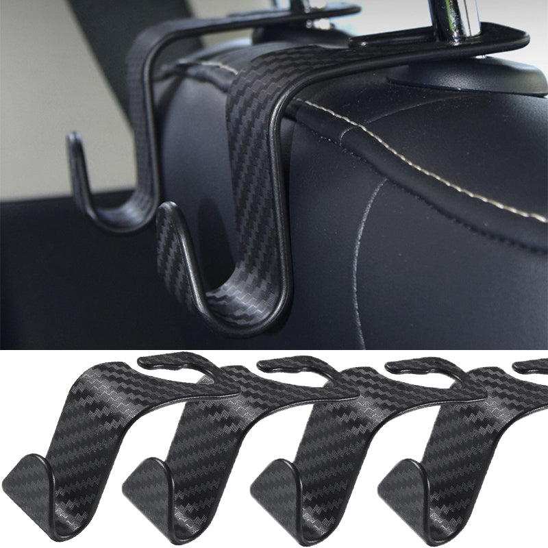 Car Headrest Hooks — 4-Pack, Heavy-Duty Hangers