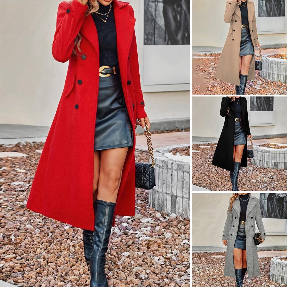 Women's Classic Double-Breasted Wool Peacoat