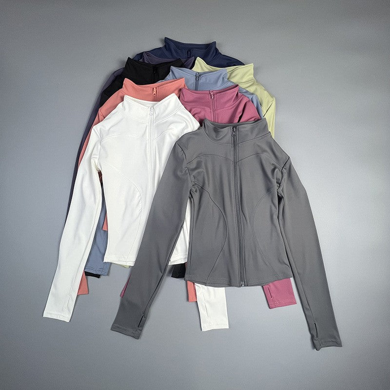 Yoga Coat — Short Sports Jacket, Women's Fitness Zip-Up
