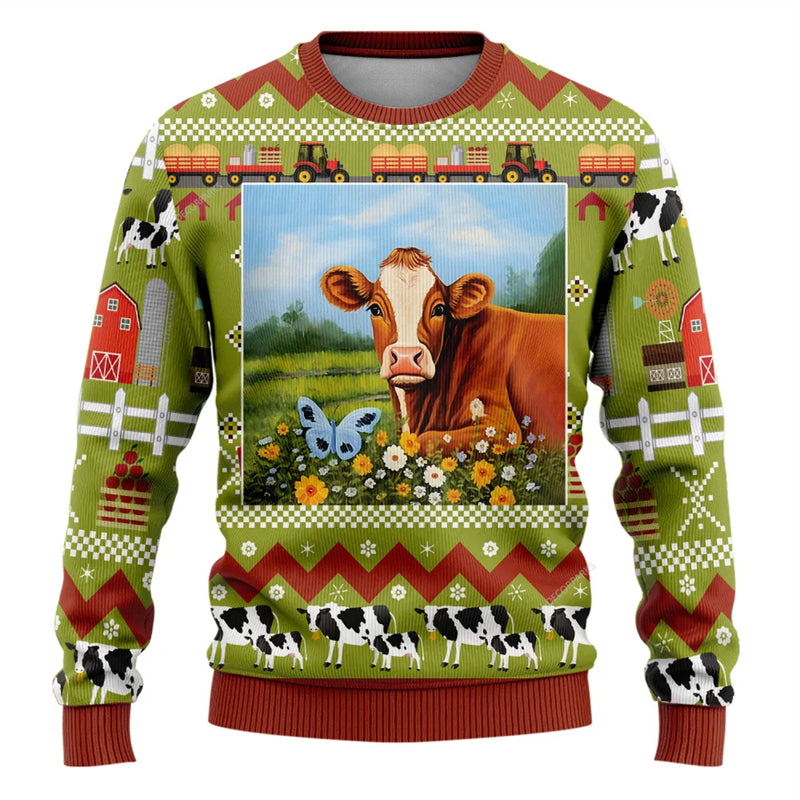 3D Ugly Christmas Sweater — Full-Print Pullover