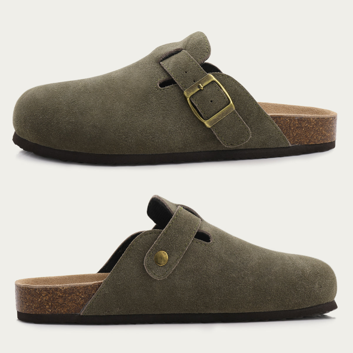 Comwarm Suede Mules & Cork Clogs — Unisex Comfort Slip-