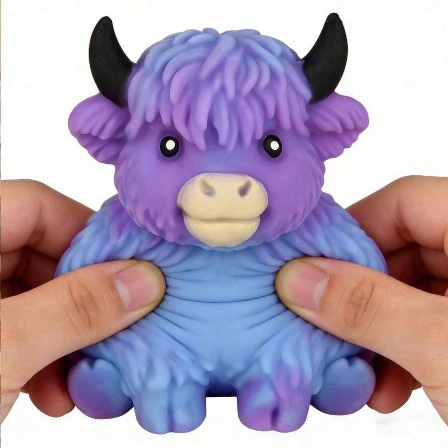 Highland Cow Squishy Toy — Stress Relief Cuddle Pal