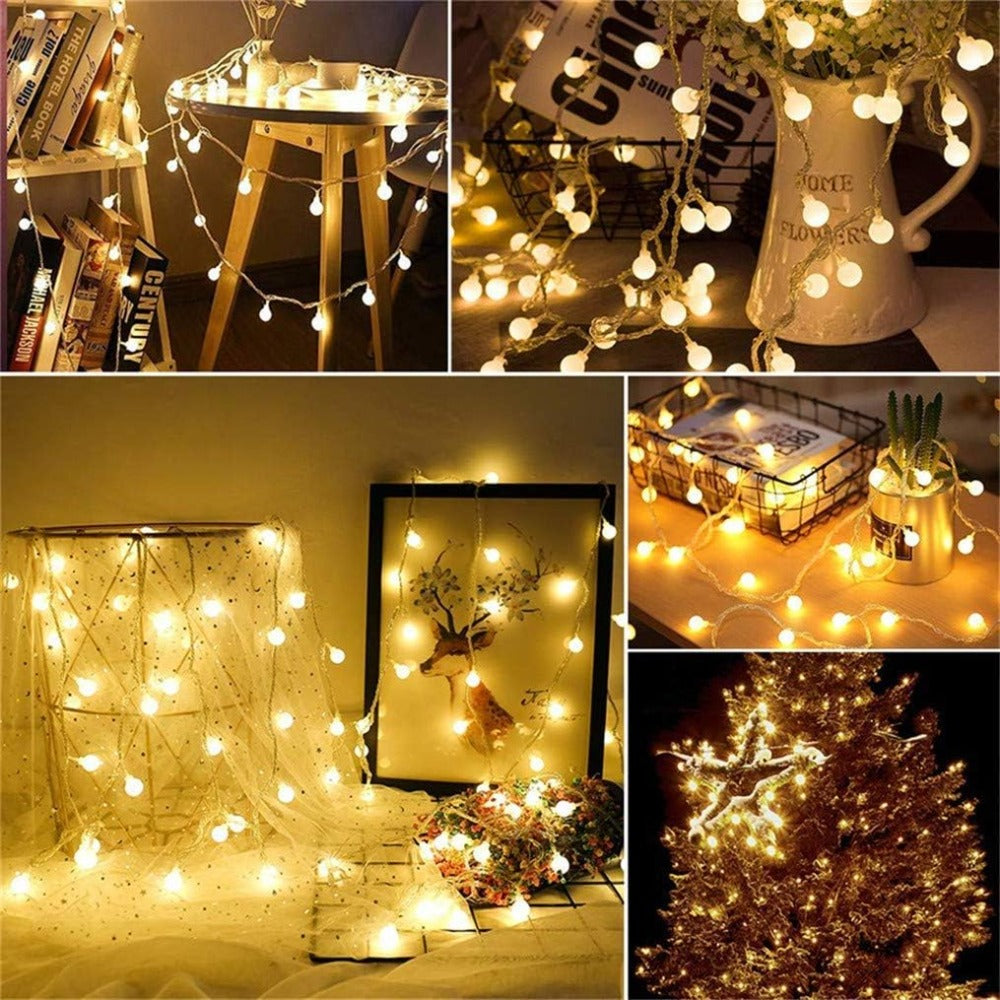 10M LED String Lights — USB/Battery, 8 Modes, Indoor-Ou
