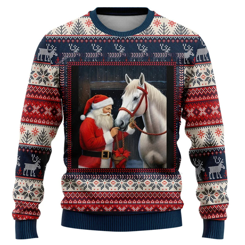 3D Ugly Christmas Sweater — Full-Print Pullover