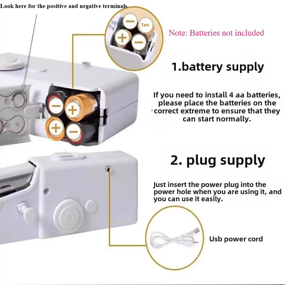 Portable Mini Sewing Machine — Handheld, Cordless