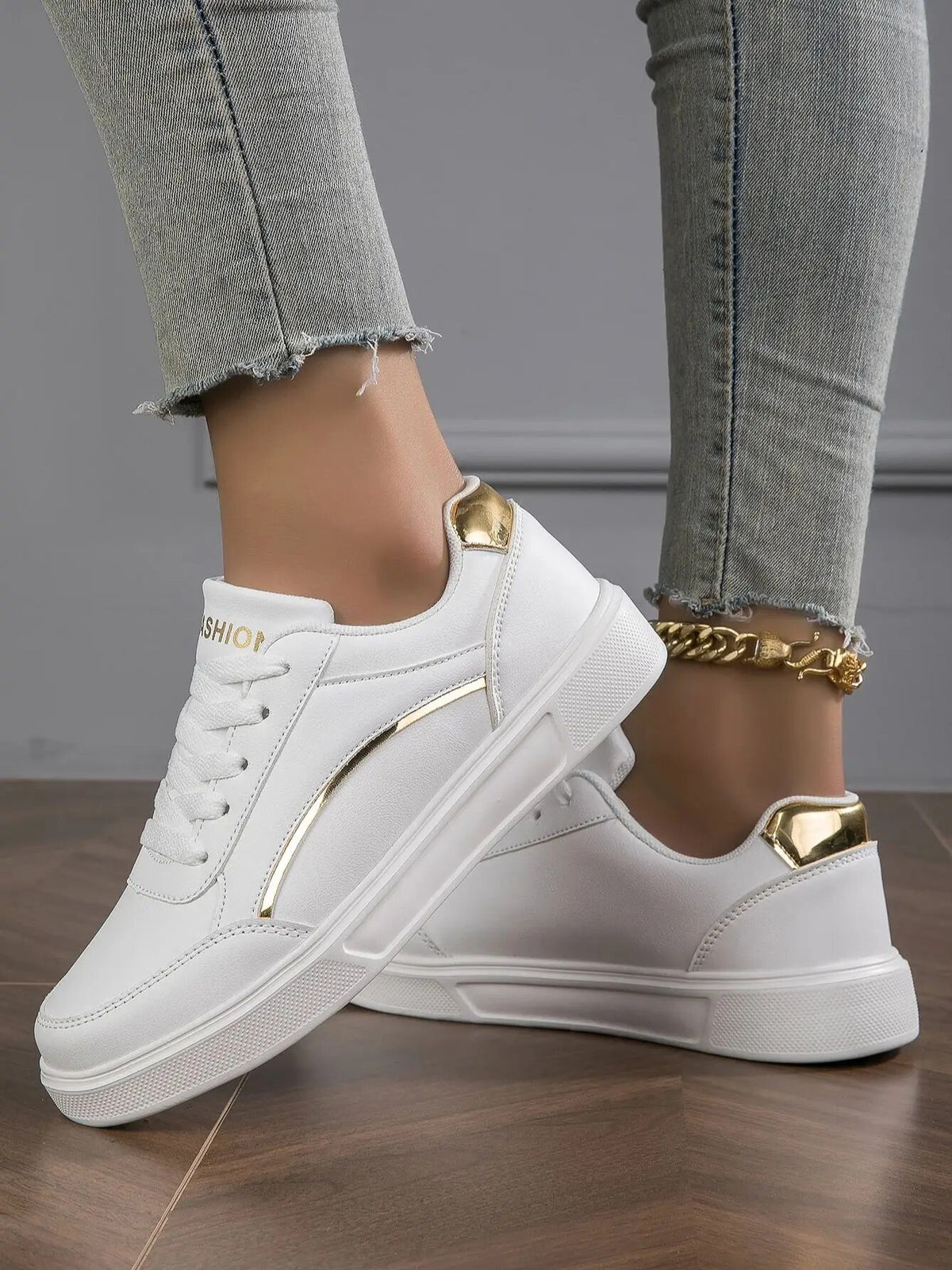 Chunky Platform Sneakers — Women's Casual Leather